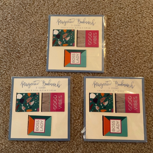 set of 9 magnetic bookmarks, new condition, boss lady and good vibes - Picture 1 of 4